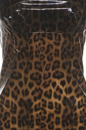 Trägerloses Minikleid mit Leopardenmuster und Patchwork