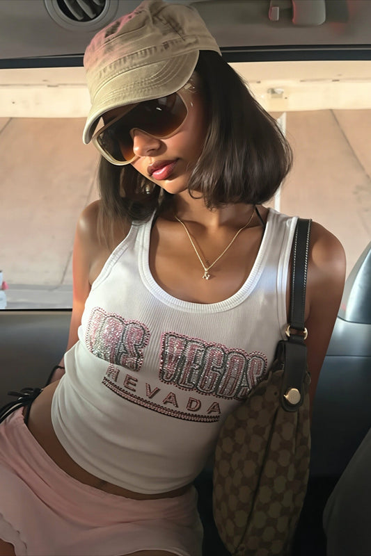 Tanktop mit Druck und Strass