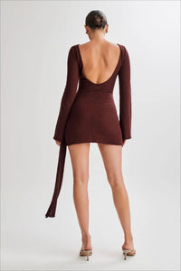 Minikleid mit Strickstruktur in Weiß