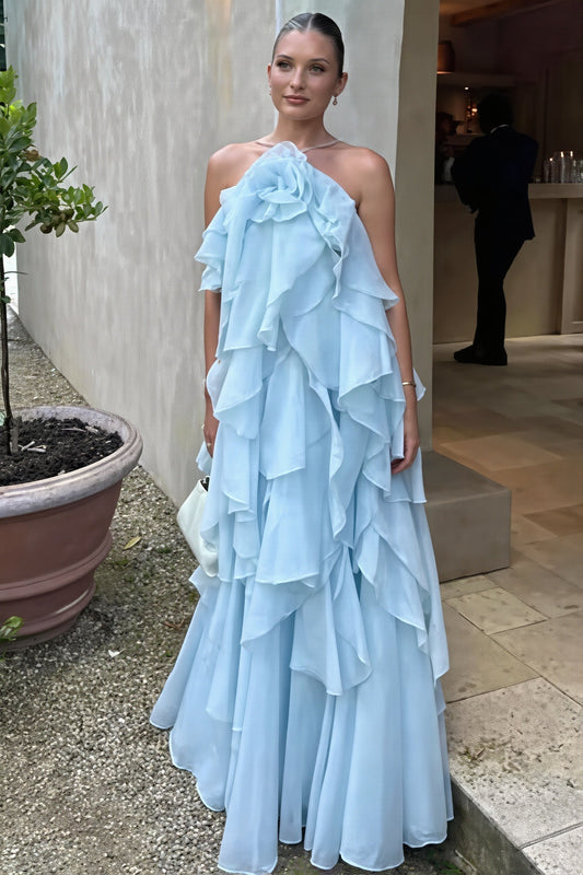 Maxikleid mit Neckholder und Blumenmuster