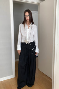 Hose mit weitem Bein in Grau