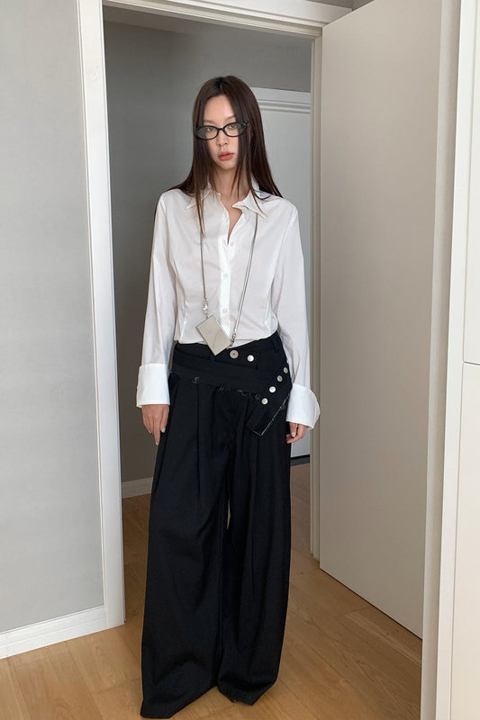 Hose mit weitem Bein in Grau