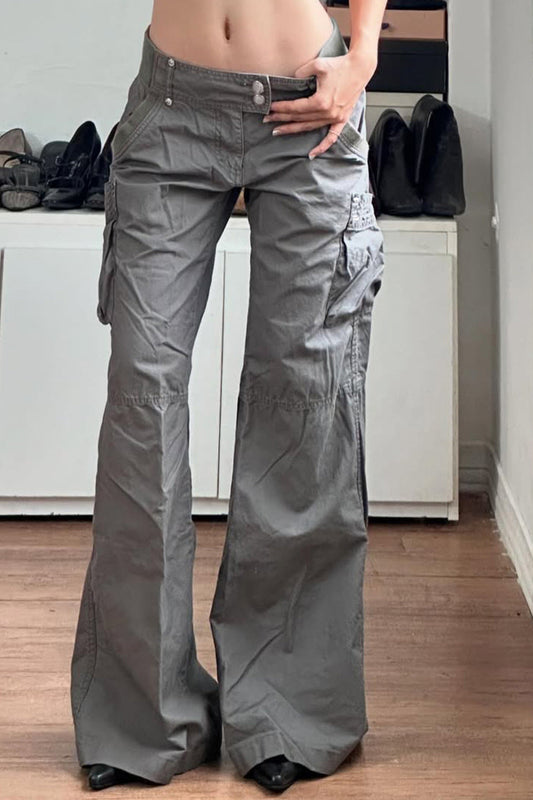 Locker geschnittene Hose in Grau