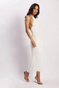 Midikleid aus gewebtem Plissee mit Neckholder - Dalila