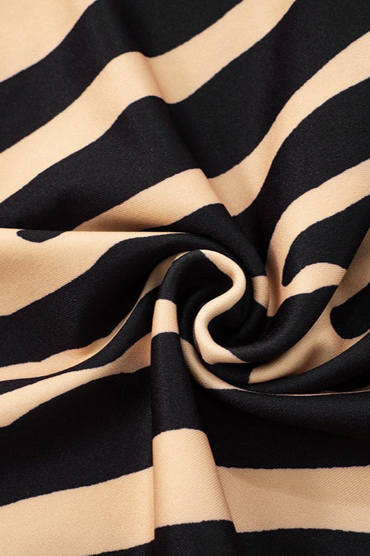 Trägerloses Minikleid mit Zebramuster in Schwarz