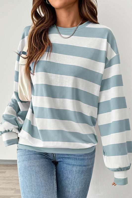 T-Shirt mit langen Ärmeln und Streifenmuster