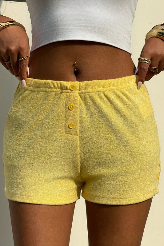 Shorts mit Bindedetail in Gelb