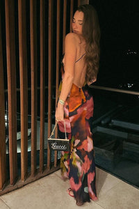 Maxikleid mit Spitze in Rot