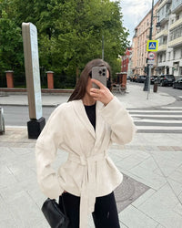 Retro-Wildlederjacke mit langen Ärmeln - Valentina