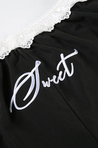 Hose mit Spitze in Schwarz