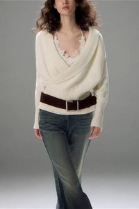 Modeartikel mit Wickeldesign und Strickstruktur