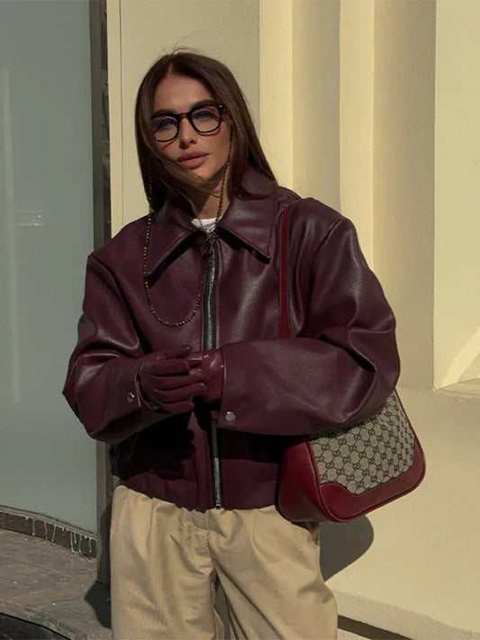 Lederjacke mit modernem Design