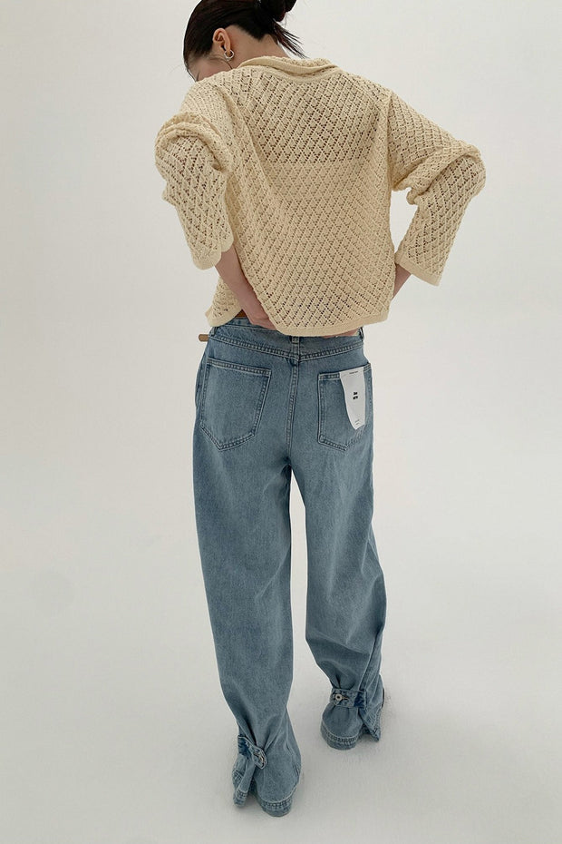 Strickjacke mit Bindedetail und Strickstruktur