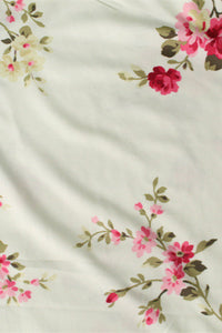 Maxikleid mit V-Ausschnitt und Blumenmuster in Aprikose
