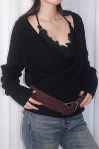 Modeartikel mit Wickeldesign und Strickstruktur
