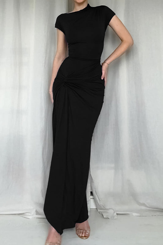Figurbetontes Maxikleid in Schwarz