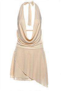 Rückenfreies Minikleid mit Neckholder und V-Ausschnitt