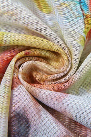 Rückenfreies Minikleid mit Leopardenmuster und Farbblockmuster