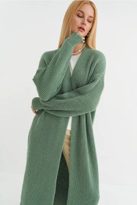 Locker geschnittene Strickjacke mit Strickstruktur in Gelb