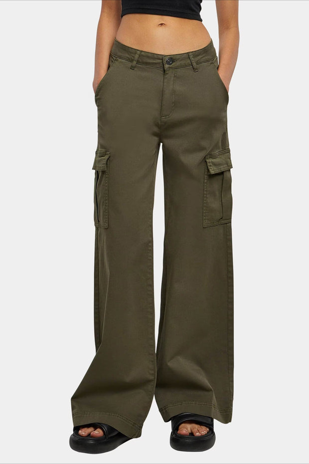 Hose mit hoher Taille, Bindedetail und Taschen