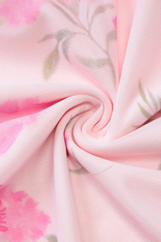 Rückenfreies Kleid mit Bindedetail und Blumenmuster in Rosa