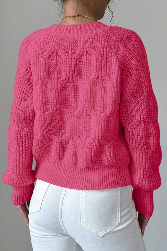 Strickjacke mit Strickstruktur und Schleifendetail