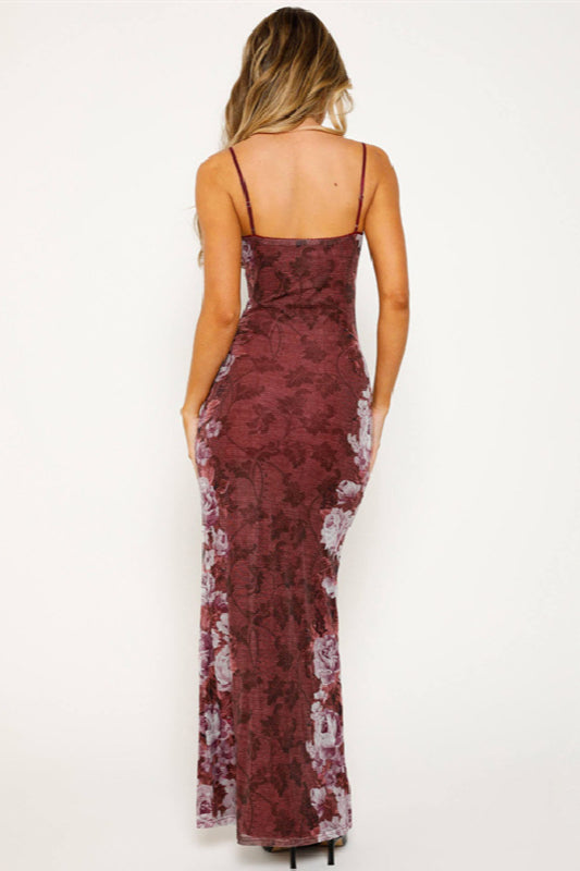 Maxikleid mit Druck in Lila