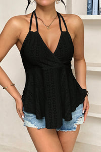 Top mit Neckholder, V-Ausschnitt und A-Linie