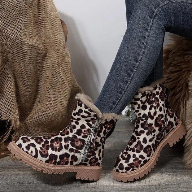 Damen Winterstiefel mit Tiermotiv und warmem Futter - Yuliana
