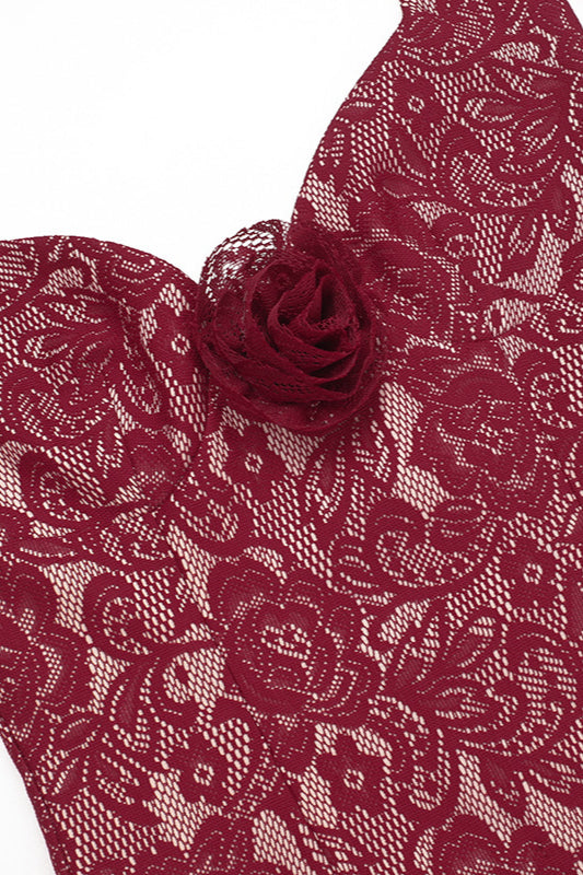 Figurbetontes Maxikleid mit Neckholder und Spitze