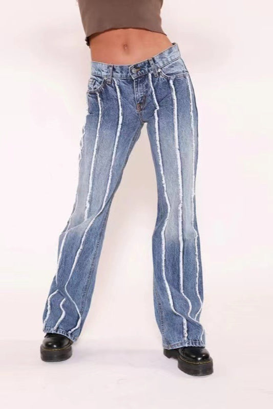 Jeans mit hoher Taille in Blau