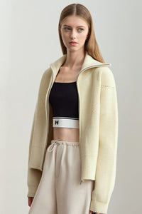 Strickjacke mit Reißverschluss und Strickstruktur