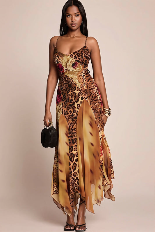 Maxikleid mit Netzdetails