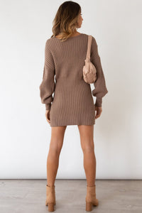 Elora Minikleid mit V-Ausschnitt aus Strick