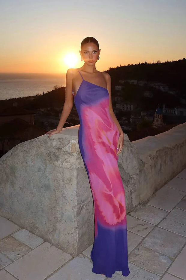 Rückenfreies Maxikleid in Rosa