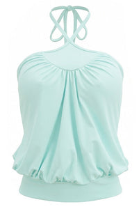 Top mit Neckholder und Raffung