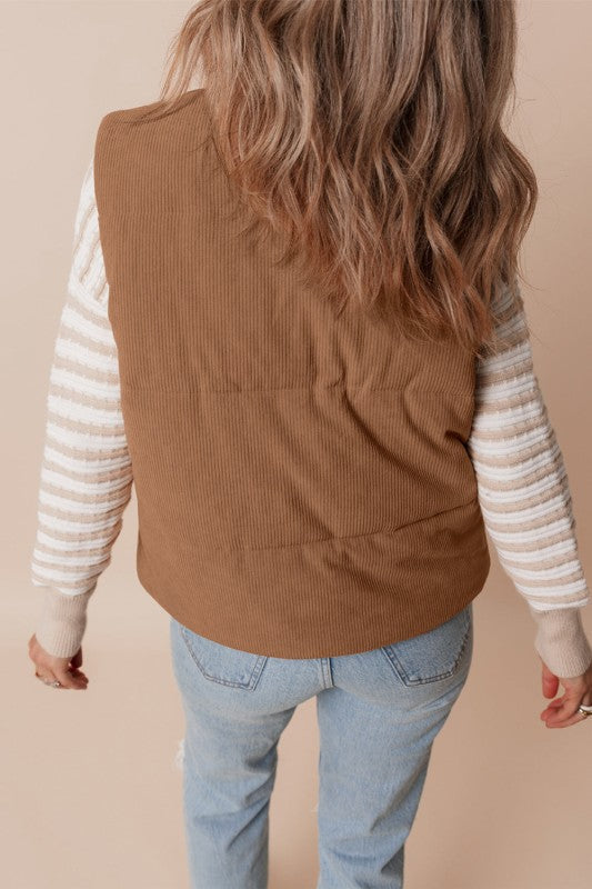 Gesteppte Cord-Rollkragenweste für Damen - Norayne