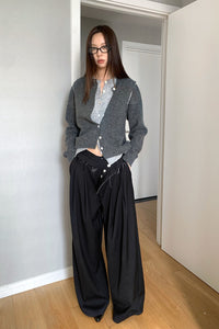 Hose mit weitem Bein in Grau