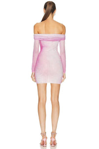 Valeria - bedrucktes Minikleid mit Strasssteinen