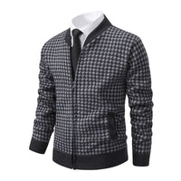 Elegante Herrenstrickjacke mit Hahnentrittmuster - Søren