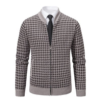 Elegante Herrenstrickjacke mit Hahnentrittmuster - Søren