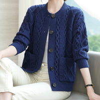 Damenstrickjacke mit großen Knöpfen - Liora