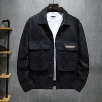 Schwarze Herrenjacke im Utility-Stil mit großen Taschen - Hektor