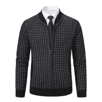 Elegante Herrenstrickjacke mit Hahnentrittmuster - Søren
