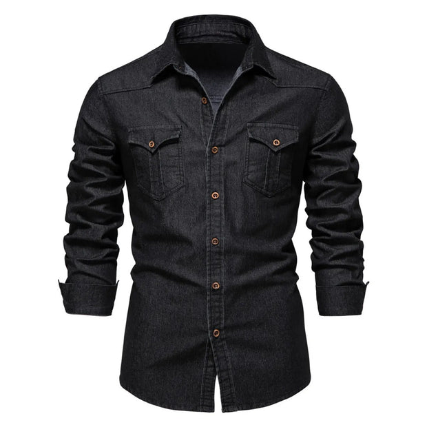 Langärmeliges Denim-Hemd für Männer - Derek