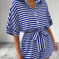 Shirt kurzer Overall mit horizontalen Streifen - Brisa