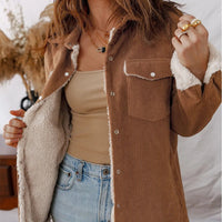 Gefütterte Damen-Cordjacke - Liora