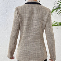 Damen Jacke Tweed Stoff Kontrast Revers eleganten Stil - Noémie