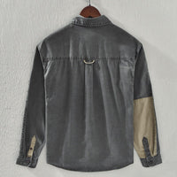 Lässiges Baumwollshirt mit zweifarbigen Taschen - Yaren