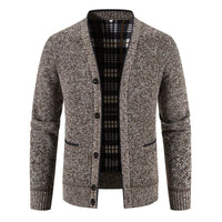 Schottenkaro gefütterte Strickjacke für Herren - Morten